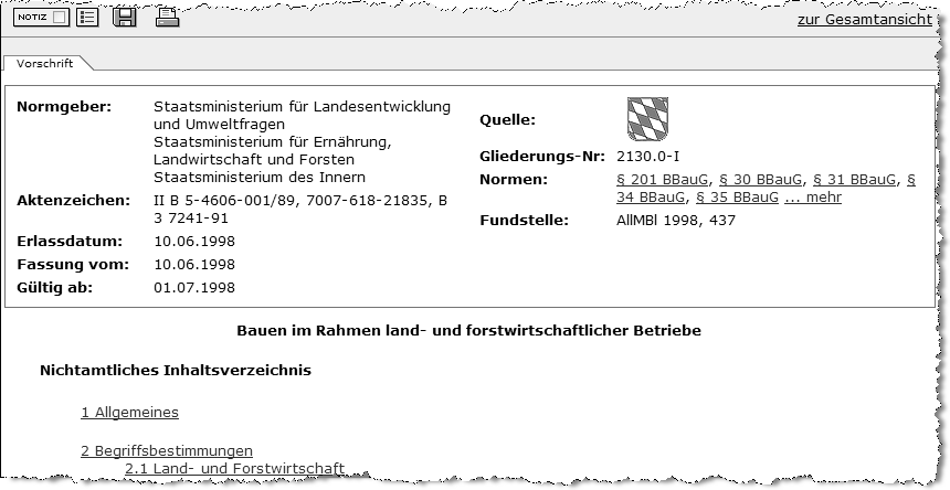 Abbildung: Dokument Verwaltungsvorschrift