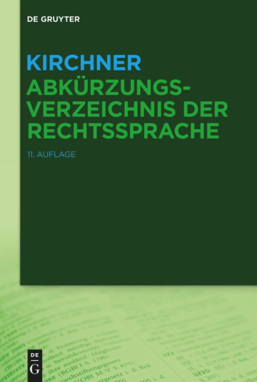 Kirchner - Abkürzungsverzeichnis der Rechtssprache