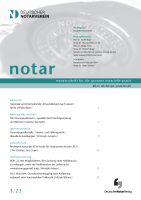 notar - Monatsschrift für die gesamte notarielle Praxis 
