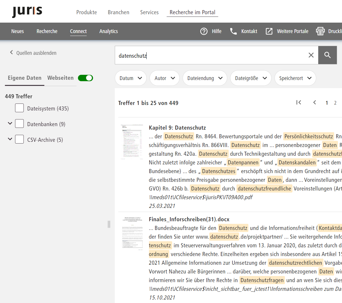 Interne und externe Inhalte